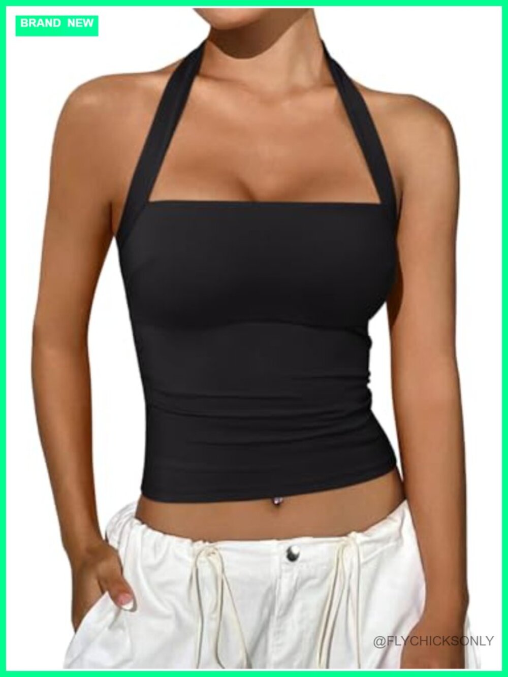 Halter Neck Crop Tank Top Sleeveless Ruched Lace Summer Going Out Top
